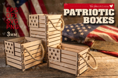 Patriotic USA Box Designs | Plywood Laser Cut Files Product Image 1