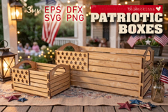 Patriotic USA Box Designs | Plywood Laser Cut Files Product Image 1