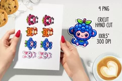 Cute pets in funny hoods printable stickers|Kawaii animals. Product Image 2