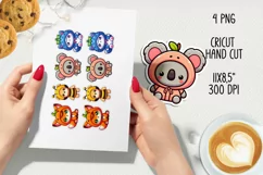 Cute pets in funny hoods printable stickers|Kawaii animals. Product Image 2