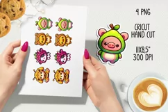 Cute pets in funny hoods printable stickers|Kawaii animals. Product Image 2