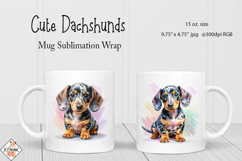 Cute Dachshunds Mug Wrap Sublimation | 15 oz. Mug Product Image 1