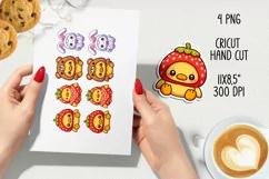 Cute pets in funny hoods printable stickers|Kawaii animals. Product Image 2