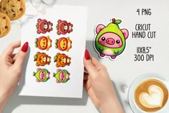 Cute pets in funny hoods printable stickers|Kawaii animals. Product Image 2