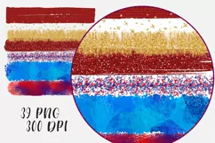 4th of July Patriotic Brush Strokes. Sublimation, PNG. Product Image 3