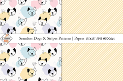 Seamless Dogs &amp; Stripes Patterns | Digital Papers Product Image 1