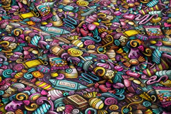 Candies Cartoon Seamless Pattern | Doodle Background Product Image 2