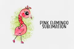 Merry xmas Pink Flamingo Sublimation, PNG. Product Image 1