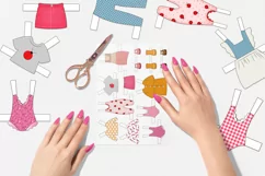 Cute paper doll with clothes. JPG, PNG. Product Image 2