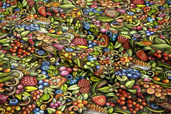 Berries Cartoon Doodle Funny Seamless Pattern Product Image 2