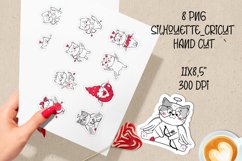 Valentine&#039;s day Cupid cats printable stickers. PNG, JPG. Product Image 2