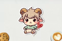 Baby kawaii zodiac signs stickers 3. PNG. Product Image 3