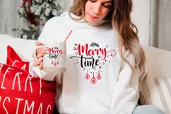 Merry time, Christmas quote SVG file, PNG, EPS. Product Image 3