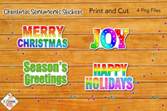 Christmas Sentiments Stickers | Print and Cut Product Image 1
