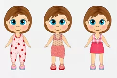 Cute paper doll with clothes. JPG, PNG. Product Image 3