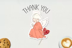 Cute baby angels printable stickers. PNG, JPG. Product Image 4