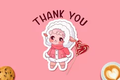 Cute Kawaii sheep printable stickers. PNG, JPG. Product Image 4