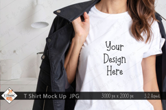 Ladies T Shirt Mockup Photo JPG | Background Product Image 1