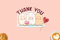 Cute Kawaii llama printable stickers. PNG, JPG. Product Image 4
