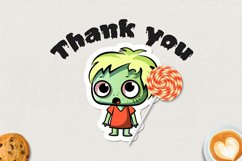 Cute Halloween Zombies printable stickers. Product Image 4