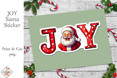 Santa JOY Sentiment Sticker | Print and Cut Product Image 1