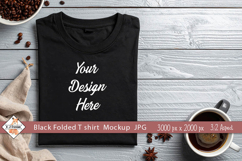 Black Folded T Shirt Mockup Photo JPG | Background Product Image 1