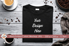Black Folded T Shirt Mockup Photo JPG | Background Product Image 1