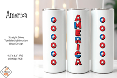 America Tumbler Sublimation Design | Patriotic Product Image 1