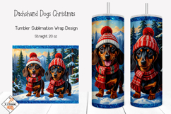 Dahchund Dogs Christmas Tumbler Sublimation Wrap Product Image 1