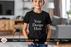 Boys Black T shirt Mock Up Photo JPG | Background Product Image 1