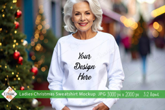 Mature Ladies Christmas White Sweatshirt mockup jpg Product Image 1