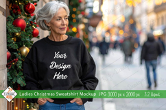 Mature Ladies Christmas Black Sweatshirt mockup jpg Product Image 1