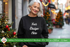 Mature Ladies Christmas Black Sweatshirt mockup jpg Product Image 1