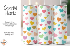 Colorful Hearts Tumbler Sublimation Wrap Product Image 1