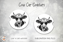Cow Car Coasters | Sublimation Designs Product Image 1