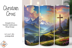 Christian Cross Sublimation Tumbler Wrap Design Product Image 1