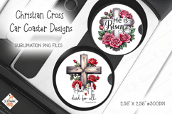 Christian Cross Car Coaster Design Sublimation Product Image 1