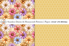 Seamless daisy and honeycomb patterns Product Image 1