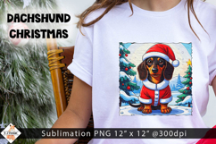 Dachshund Christmas Sublimation Design Product Image 1
