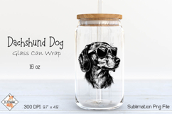 Dachshund Dog Glass Can Wrap Sublimation Design Product Image 1