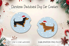 Christmas Dachshund Dog Car Coasters | Sublimation Designs Product Image 1