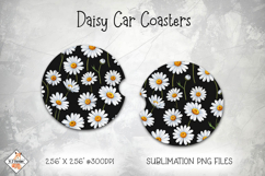 Daisy Car Coasters | Sublimation Designs Product Image 1