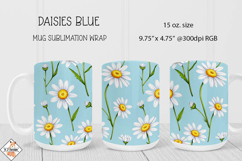 Daisy Blue Mug Wrap Sublimation | 15 oz. Mug Product Image 1