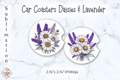 Daisy &amp; Lavender Car Coaster | Sublimation Designs Product Image 1