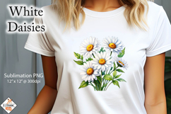 White Daisies Sublimation Design Product Image 1