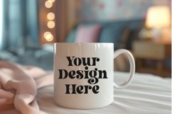 Coffee Mug Mockup Placed On A Bedroom Product Image 1