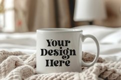 Coffee Mug Mockup Placed On A Bed Room Product Image 1