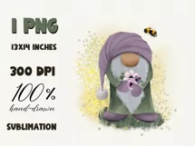 Summer Gnome Sublimation design PNG|Gnome clipart Product Image 2