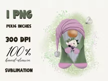 Summer Gnome Sublimation design PNG|Gnome clipart Product Image 2