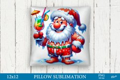 Pillow Santa Beach Sublimation. Pillow Case Sublimation Product Image 1